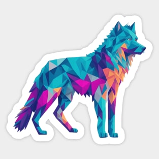 Geometeric Low Poly 3D Wolf Sticker